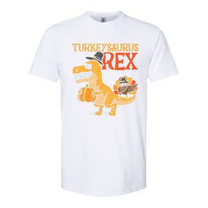 Funny Cute Turkeysaurus Rex Dab Turkey Dino Toddler Boys Thanksgiving Softstyle CVC T-Shirt