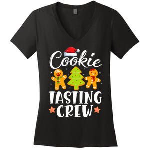 Festive Cookie Tasting Crew PJs for Family Christmas Women's V-Neck T-Shirt