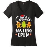 Festive Cookie Tasting Crew PJs for Family Christmas Women's V-Neck T-Shirt