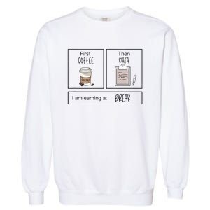 First Coffee Then Iep Teacher Sped Teacher Coffee Lover Gift Garment-Dyed Sweatshirt