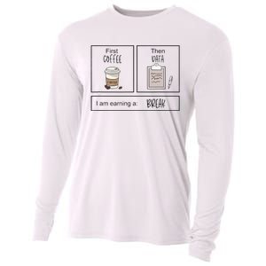 First Coffee Then Iep Teacher Sped Teacher Coffee Lover Gift Cooling Performance Long Sleeve Crew