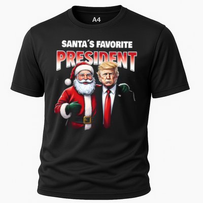 Funny Christmas Trump With Santa Favorite President Meaningful Gift Performance Shirt