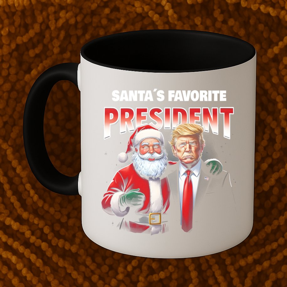 Funny Christmas Trump With Santa Favorite President Meaningful Gift Mug