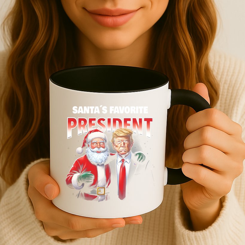 Funny Christmas Trump With Santa Favorite President Meaningful Gift Mug