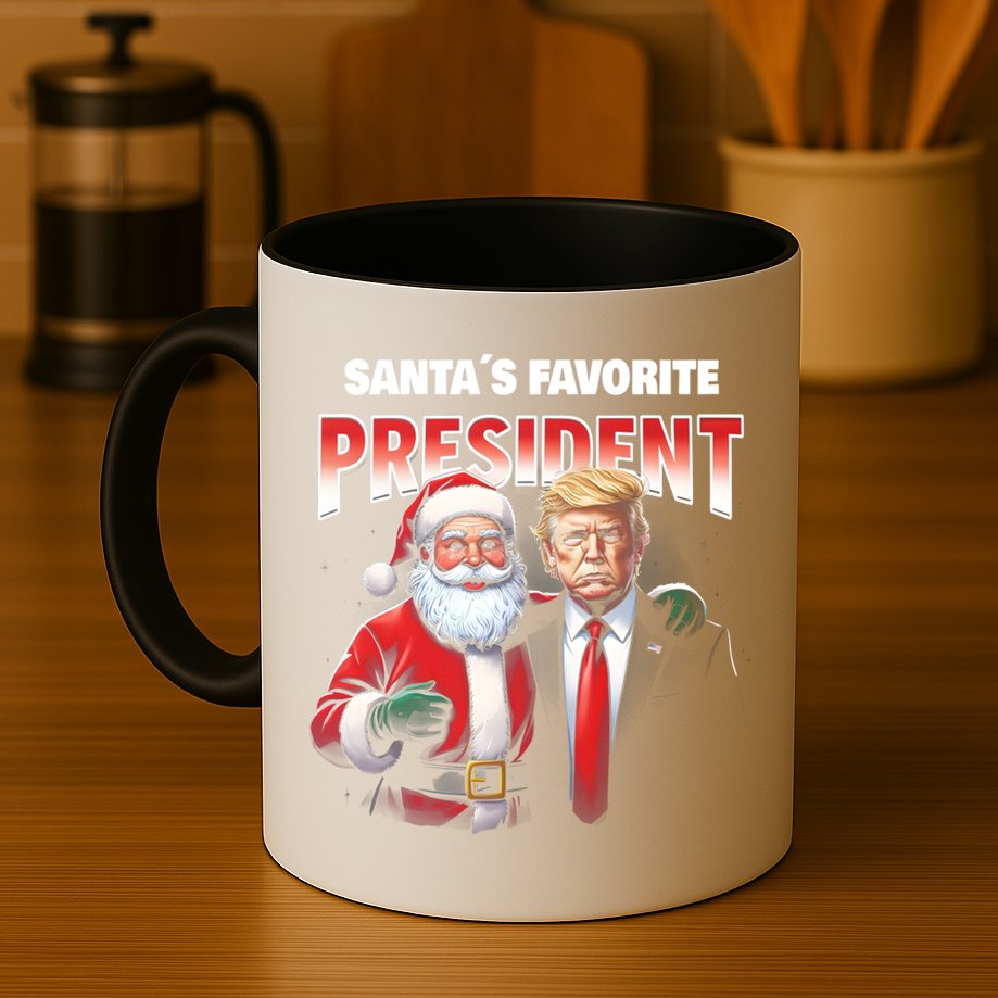 Funny Christmas Trump With Santa Favorite President Meaningful Gift Mug