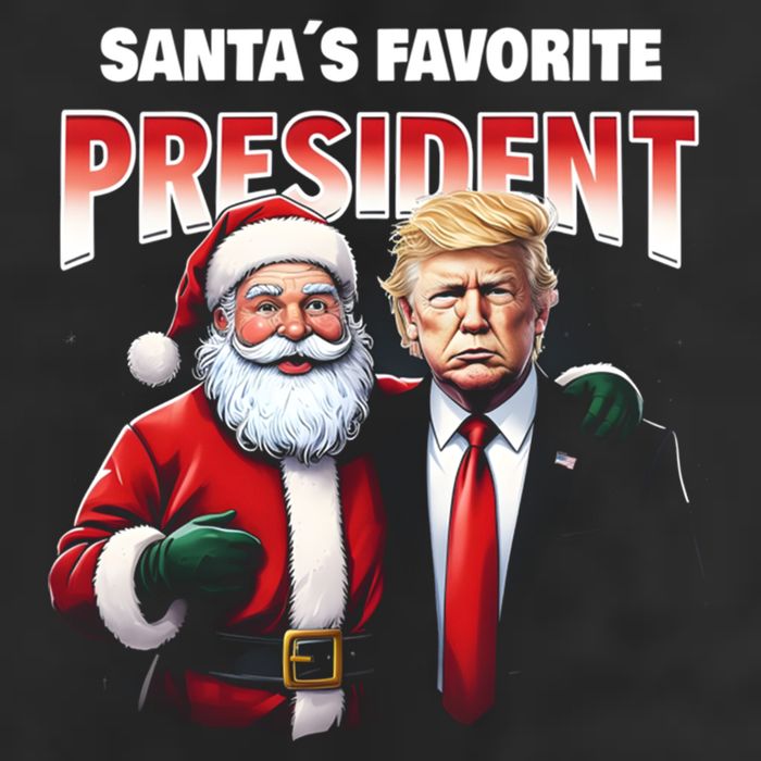 Funny Christmas Trump With Santa Favorite President Meaningful Gift Beanie