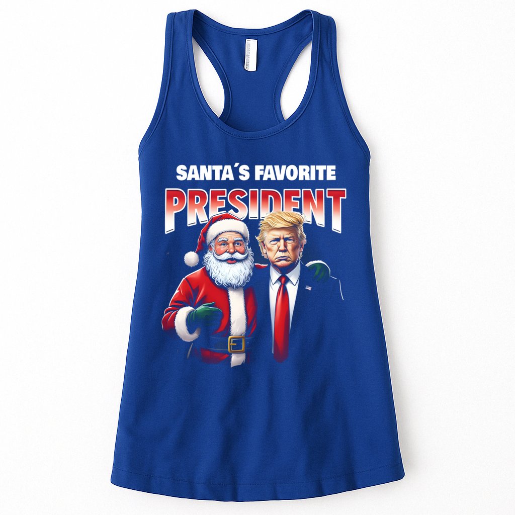 Funny Christmas Trump With Santa Favorite President Meaningful Gift Womens Tank Top