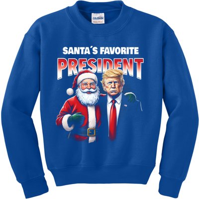 Funny Christmas Trump With Santa Favorite President Meaningful Gift Kids Sweatshirt