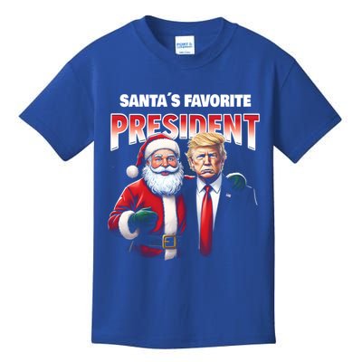 Funny Christmas Trump With Santa Favorite President Meaningful Gift Kids T-Shirt