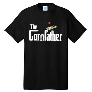 Funny Cornhole The Cornfather Funny Fathers Tall T-Shirt