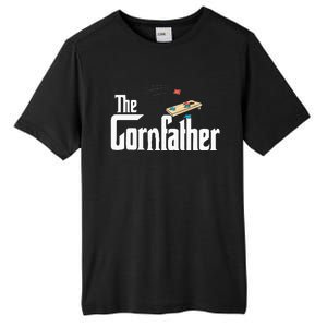 Funny Cornhole The Cornfather Funny Fathers Tall Fusion ChromaSoft Performance T-Shirt