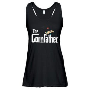 Funny Cornhole The Cornfather Funny Fathers Ladies Essential Flowy Tank