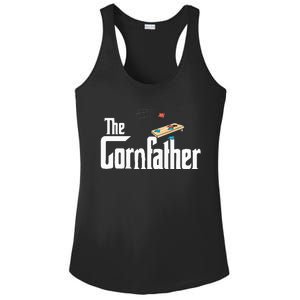 Funny Cornhole The Cornfather Funny Fathers Ladies PosiCharge Competitor Racerback Tank