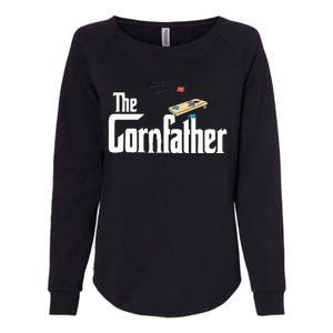 Funny Cornhole The Cornfather Funny Fathers Womens California Wash Sweatshirt