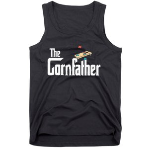 Funny Cornhole The Cornfather Funny Fathers Tank Top