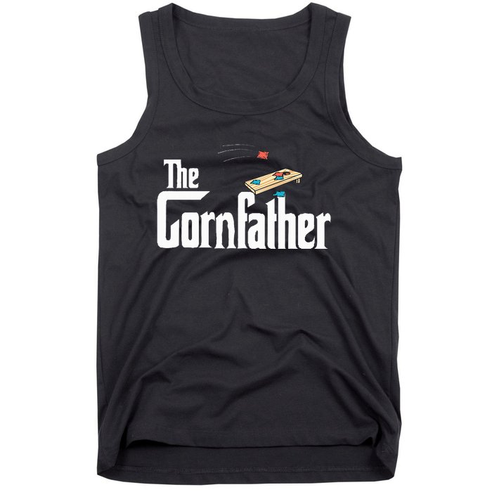 Funny Cornhole The Cornfather Funny Fathers Tank Top