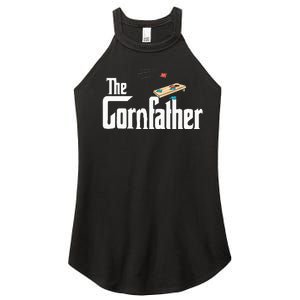 Funny Cornhole The Cornfather Funny Fathers Women's Perfect Tri Rocker Tank