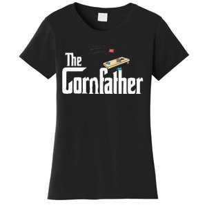 Funny Cornhole The Cornfather Funny Fathers Women's T-Shirt