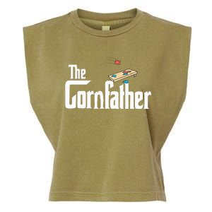 Funny Cornhole The Cornfather Funny Fathers Garment-Dyed Women's Muscle Tee