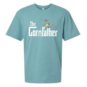 Funny Cornhole The Cornfather Funny Fathers Sueded Cloud Jersey T-Shirt