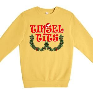 Funny Christmas Tinsel Tits Matching Couples Shirts Premium Crewneck Sweatshirt