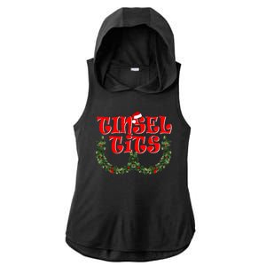 Funny Christmas Tinsel Tits Matching Couples Shirts Ladies PosiCharge Tri-Blend Wicking Draft Hoodie Tank