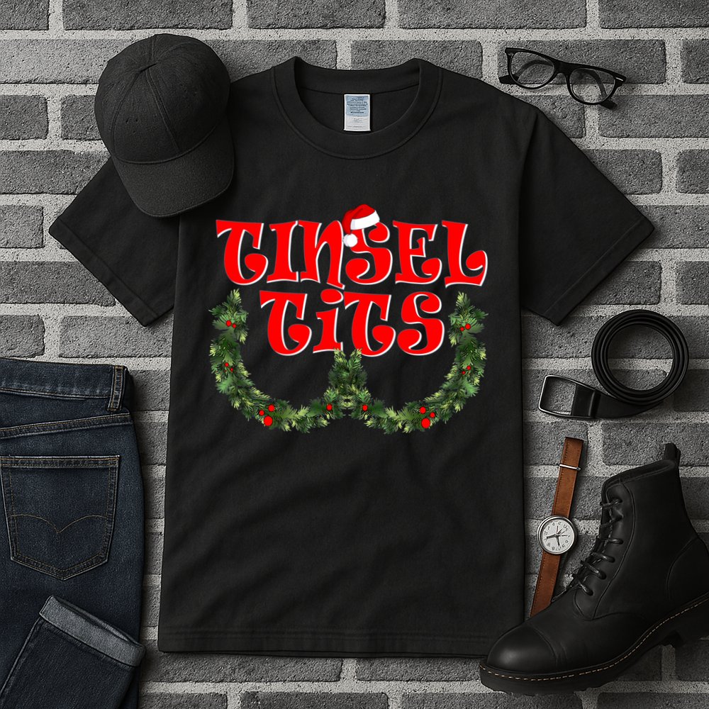 Funny Christmas Tinsel Tits Matching Couples Shirts Tall T-Shirt