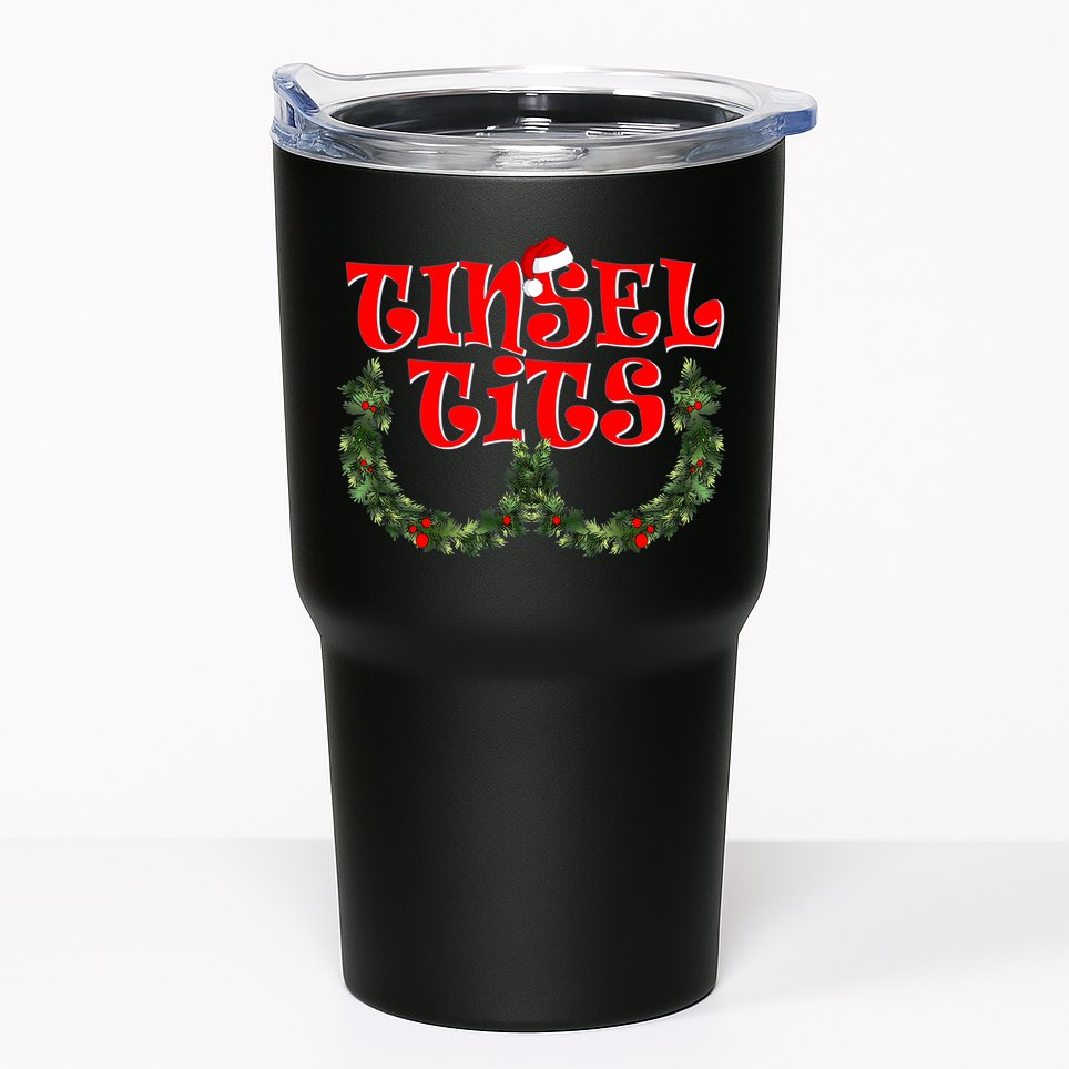 Funny Christmas Tinsel Tits Matching Couples Shirts Tumbler
