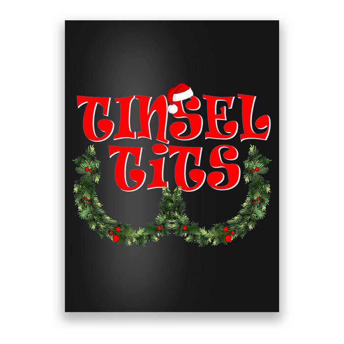 Funny Christmas Tinsel Tits Matching Couples Shirts Poster