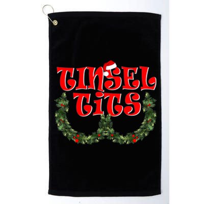 Funny Christmas Tinsel Tits Matching Couples Shirts Platinum Collection Golf Towel