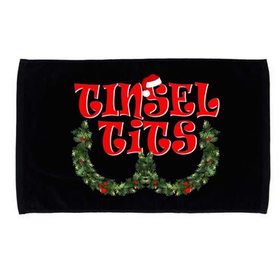 Funny Christmas Tinsel Tits Matching Couples Shirts Microfiber Hand Towel