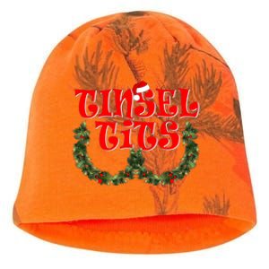 Funny Christmas Tinsel Tits Matching Couples Shirts Kati - Camo Knit Beanie