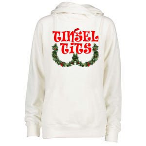 Funny Christmas Tinsel Tits Matching Couples Shirts Womens Funnel Neck Pullover Hood