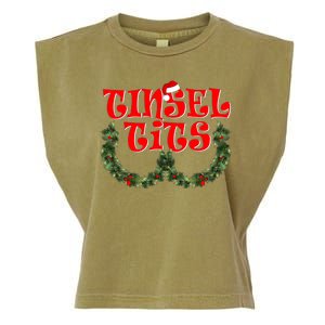 Funny Christmas Tinsel Tits Matching Couples Shirts Garment-Dyed Women's Muscle Tee