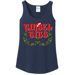 Funny Christmas Tinsel Tits Matching Couples Shirts Ladies Essential Tank