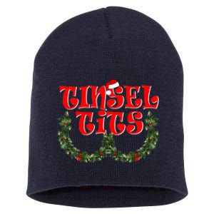 Funny Christmas Tinsel Tits Matching Couples Shirts Short Acrylic Beanie