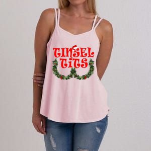 Funny Christmas Tinsel Tits Matching Couples Shirts Women's Strappy Tank