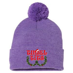 Funny Christmas Tinsel Tits Matching Couples Shirts Pom Pom 12in Knit Beanie