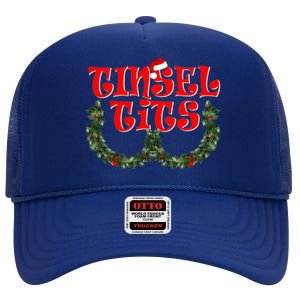 Funny Christmas Tinsel Tits Matching Couples Shirts High Crown Mesh Back Trucker Hat