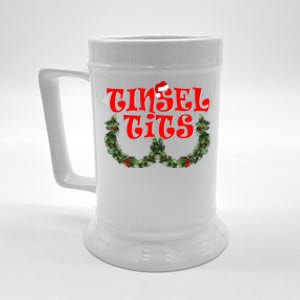 Funny Christmas Tinsel Tits Matching Couples Shirts Beer Stein