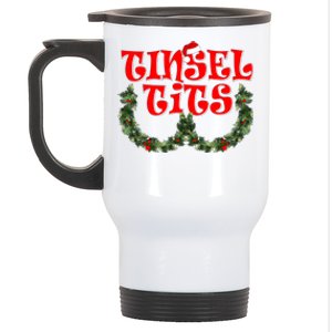 Funny Christmas Tinsel Tits Matching Couples Shirts Stainless Steel Travel Mug