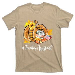 Funny Cute Teacher Assistant Pumpkin Latte Fall Autumn Thanksgiving T-Shirt