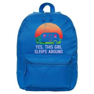 Funny Camper This Just Sleeps Around And Loves Camping Gift 16 in Basic Backpack