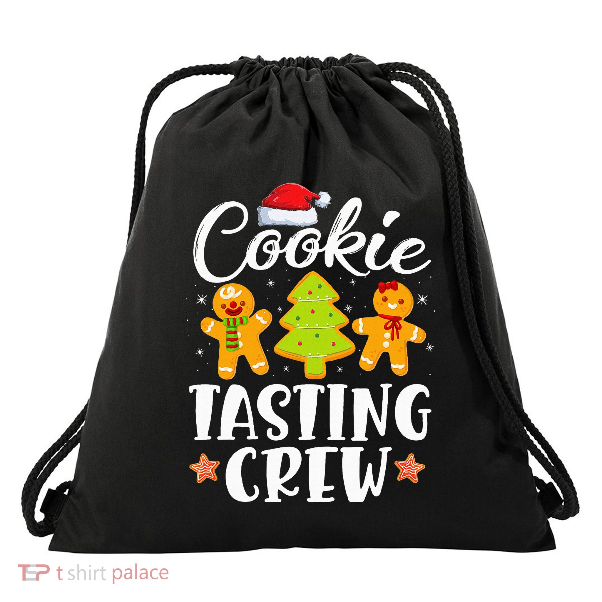 Festive Cookie Tasting Crew Pajama Set for Family Xmas Drawstring Bag