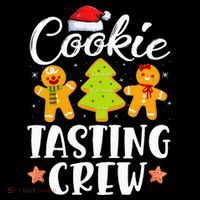 Festive Cookie Tasting Crew Pajama Set for Family Xmas Drawstring Bag