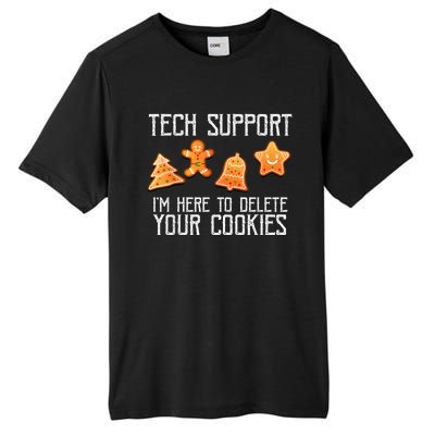 Funny Christmas Tech Support Here To Delete Cookies Xmas Tall Fusion ChromaSoft Performance T-Shirt