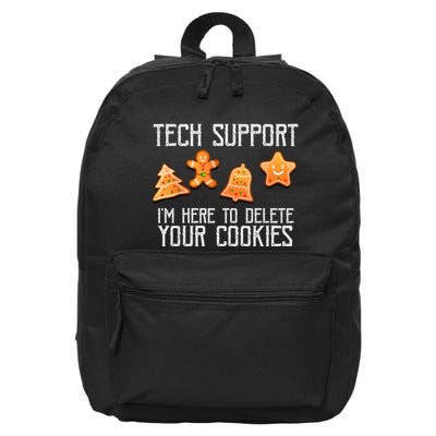 Funny Christmas Tech Support Here To Delete Cookies Xmas 16 in Basic Backpack