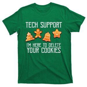 Funny Christmas Tech Support Here To Delete Cookies Xmas T-Shirt