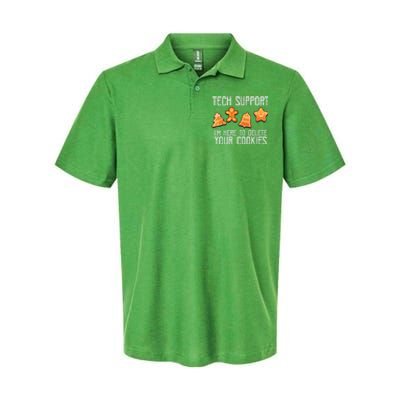 Funny Christmas Tech Support Here To Delete Cookies Xmas Softstyle Adult Sport Polo