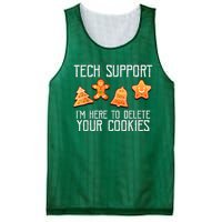 Funny Christmas Tech Support Here To Delete Cookies Xmas Mesh Reversible Basketball Jersey Tank